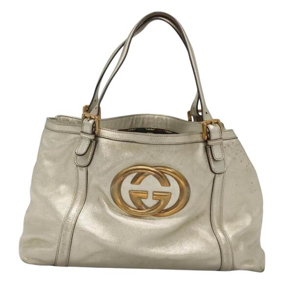 GUCCI Interlocking Tote Bag Leather Gold - Picture 2 of 16